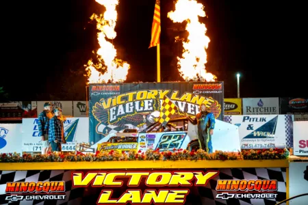 Truscott Nips Joliff IN Eagle River Speedway B Mod Photo Finish
